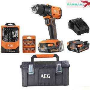 کیت دریل چکشى AEGآلمان 18 ولت مدل BSB18G4-202TBLK 2